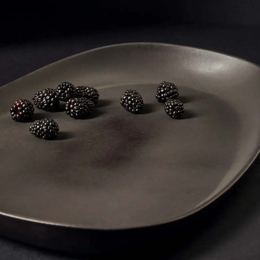 Black Stoneware Serving Platter - Nooree Home - home_decor_image