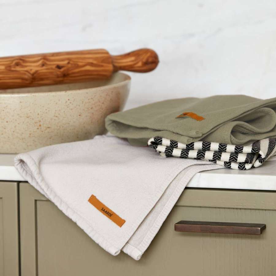 Olive Vintage Wash Turkish Tea Towel - Nooree Home - home_decor_image