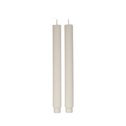Roman Fluted Pillar Candle Off White (7x10cmH)