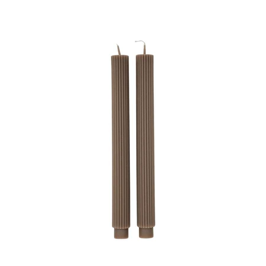 Taupe Roman Taper Candle - Nooree Home - home_decor_image