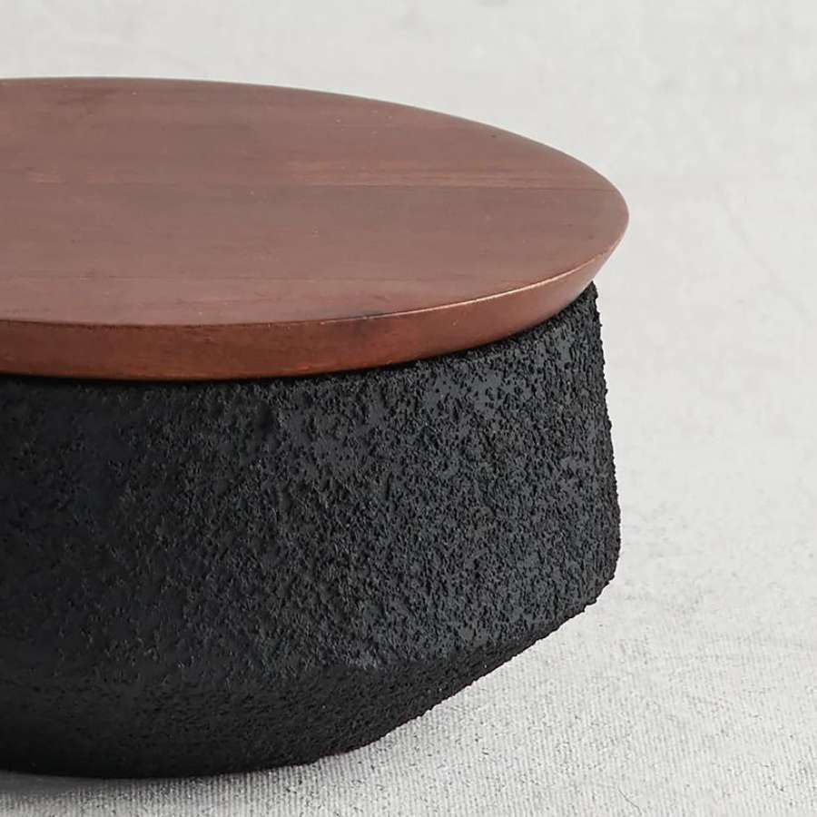 Textured Black Canister - Nooree Home - home_decor_image