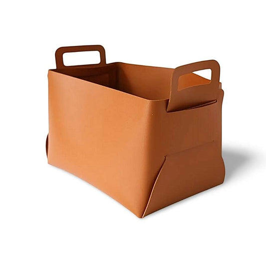 Vegan Leather Storage Basket - Nooree Home - home_decor_image